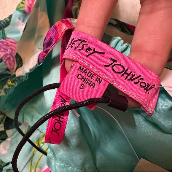 NWT! Betsey Johnson Paulina Halter Maxi Dress Floral Blue Women's Size Small - Picture 5 of 12